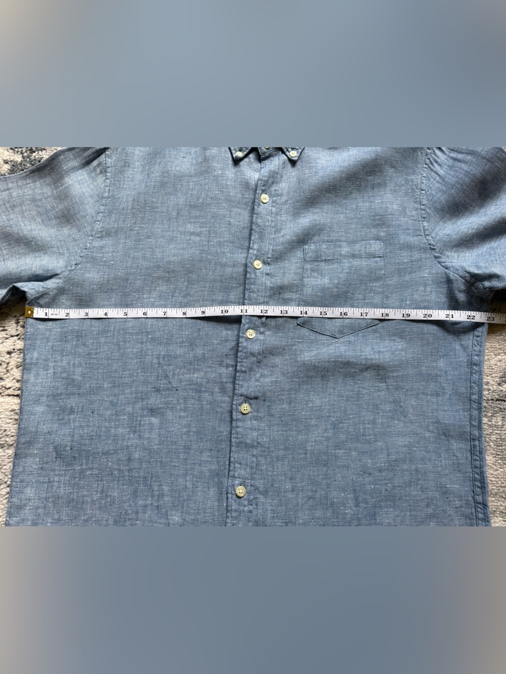 Men’s Light Blue Slim Fit J. Crew Chambray Button-Down Shirt - Picture 6 of 8